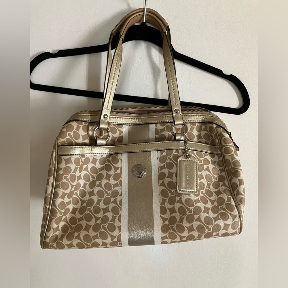 Coach Tan Signature Tote Bag